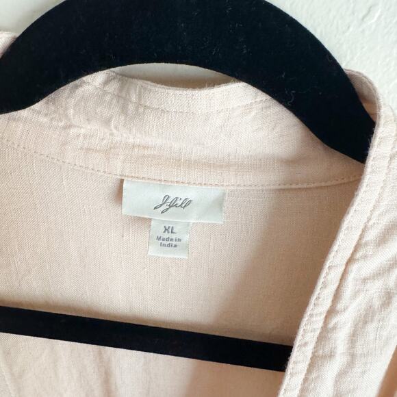 J. Jill Cream Pleated Single Button Linen Jacket - XL - Picture 4 of 8